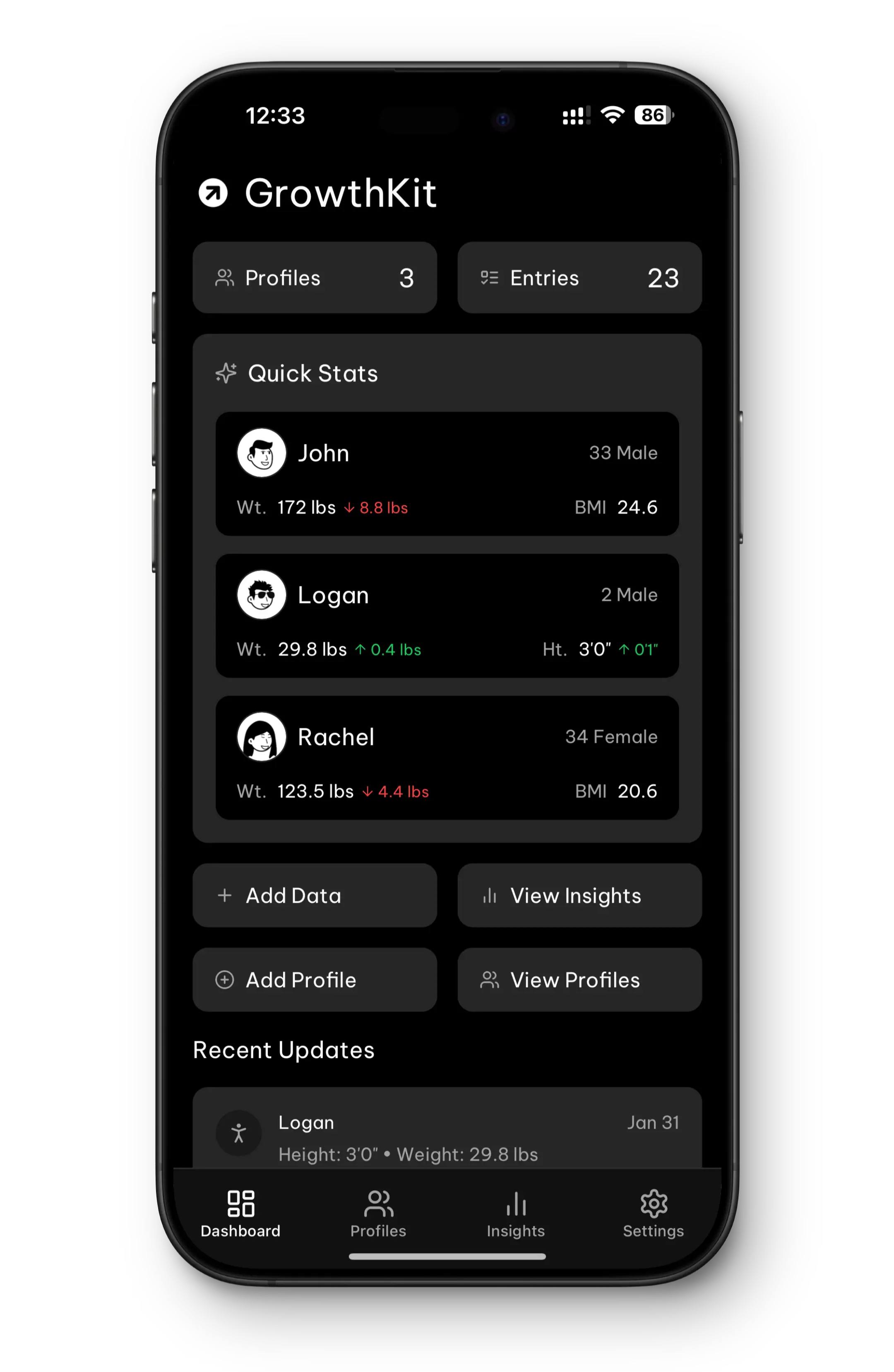 Elegant dark mode interface